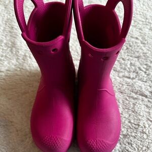 CROCS Kids Fuchsia Rain Boots
